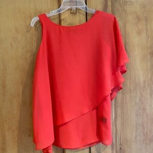 Coral colored asymmetric top